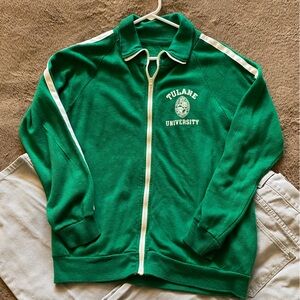 Green Tulane University Zip-Up Hoodie women’s Large (unisex)